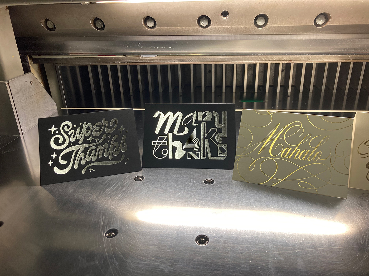 cards Cut Once Cut Once Design design graphic design  HAND LETTERING lettering Notes of Gratitude Thank You Cards typography  