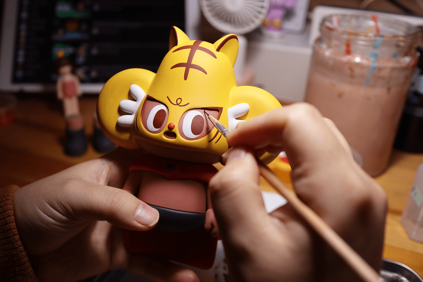arttoy Character design  figure painting   Tigermask toy