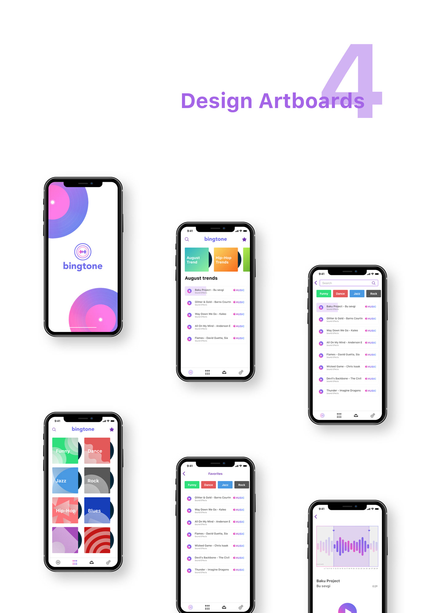 purple gradient ui design ux/ui app design adobe xD photoshop music interaction
