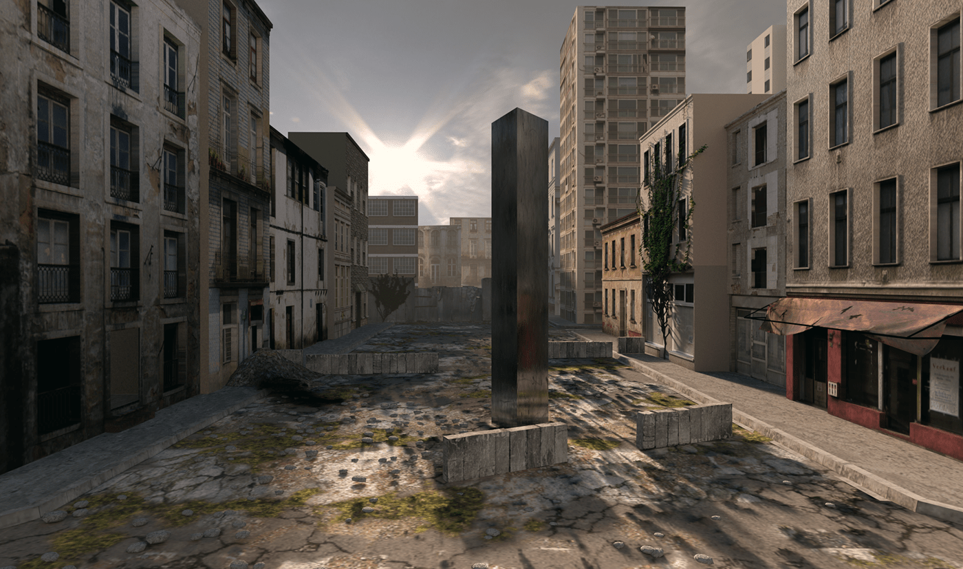 Visualization of monolith in post apocalyptic world