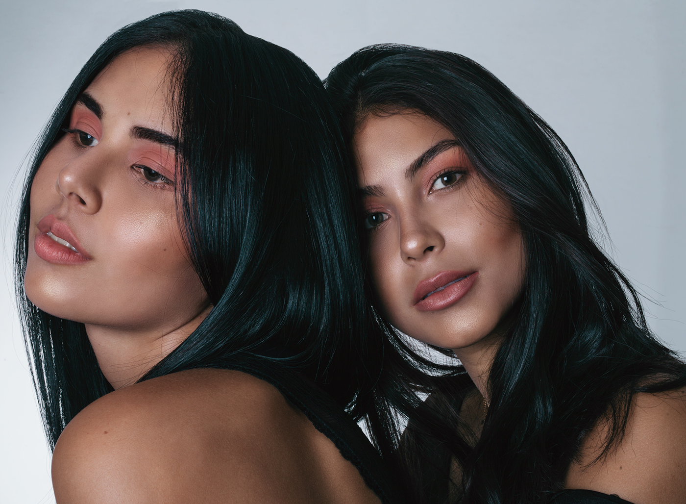 Female Model twinning portrait Sisters nude bw profoto Canon wacom retouch academy