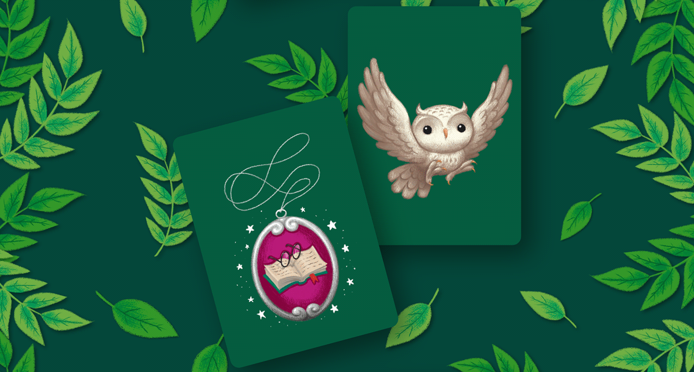 amulets animals card game hyena ILLUSTRATION  lion monkey mouse owl snake