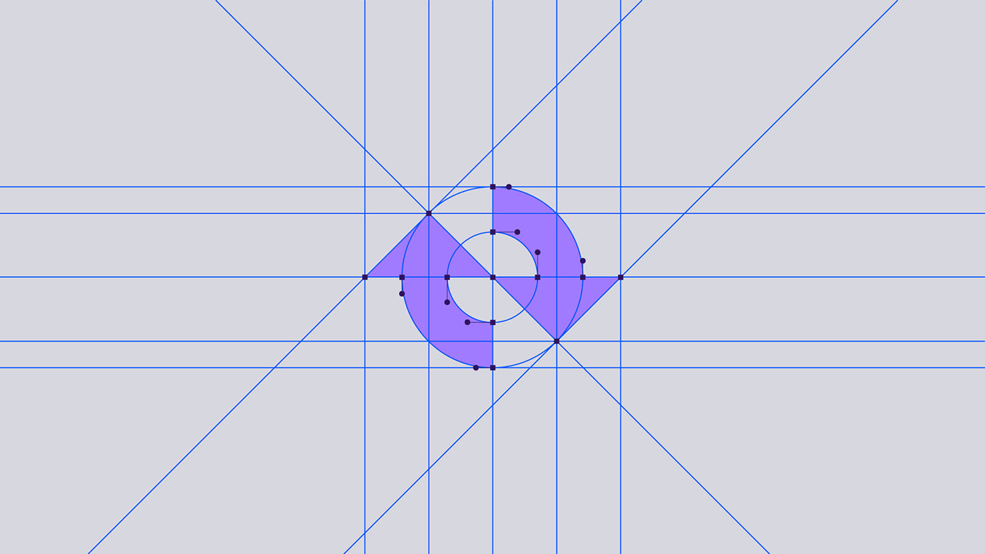 Logo construction with grid
