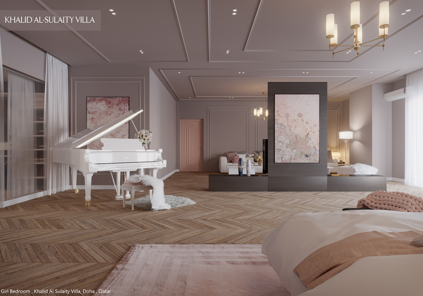 Interior bedroom new scene fluffy bed design 3D bedroomdesign interiordesign