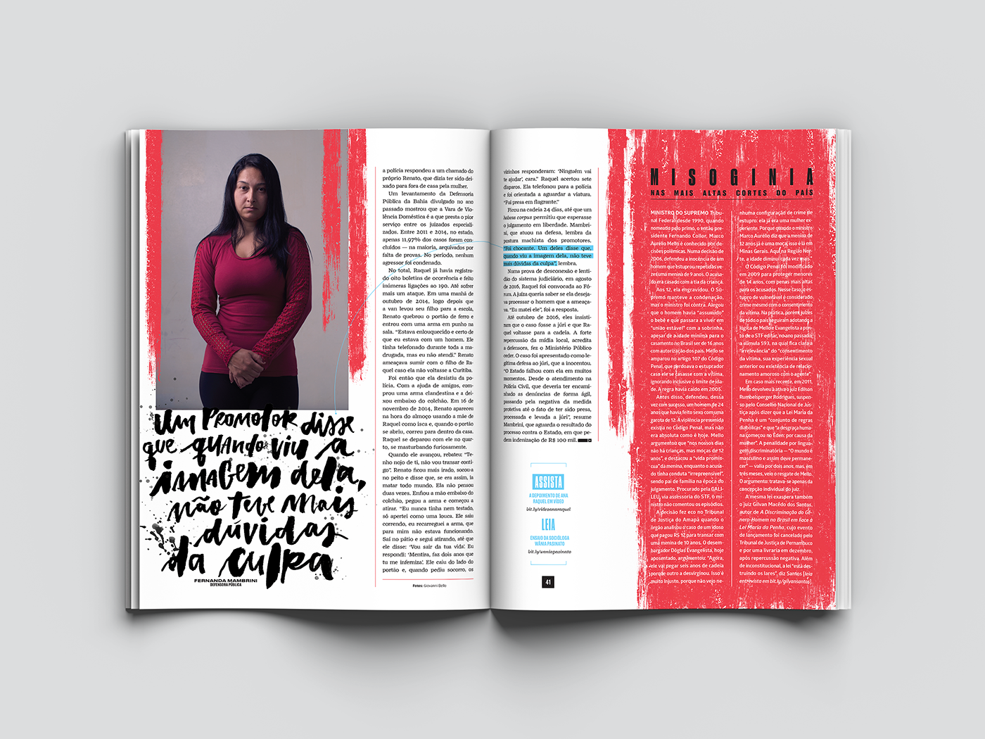 magazine mag editorial spreads lettering women's rights sexist justice sexism texture cover story
