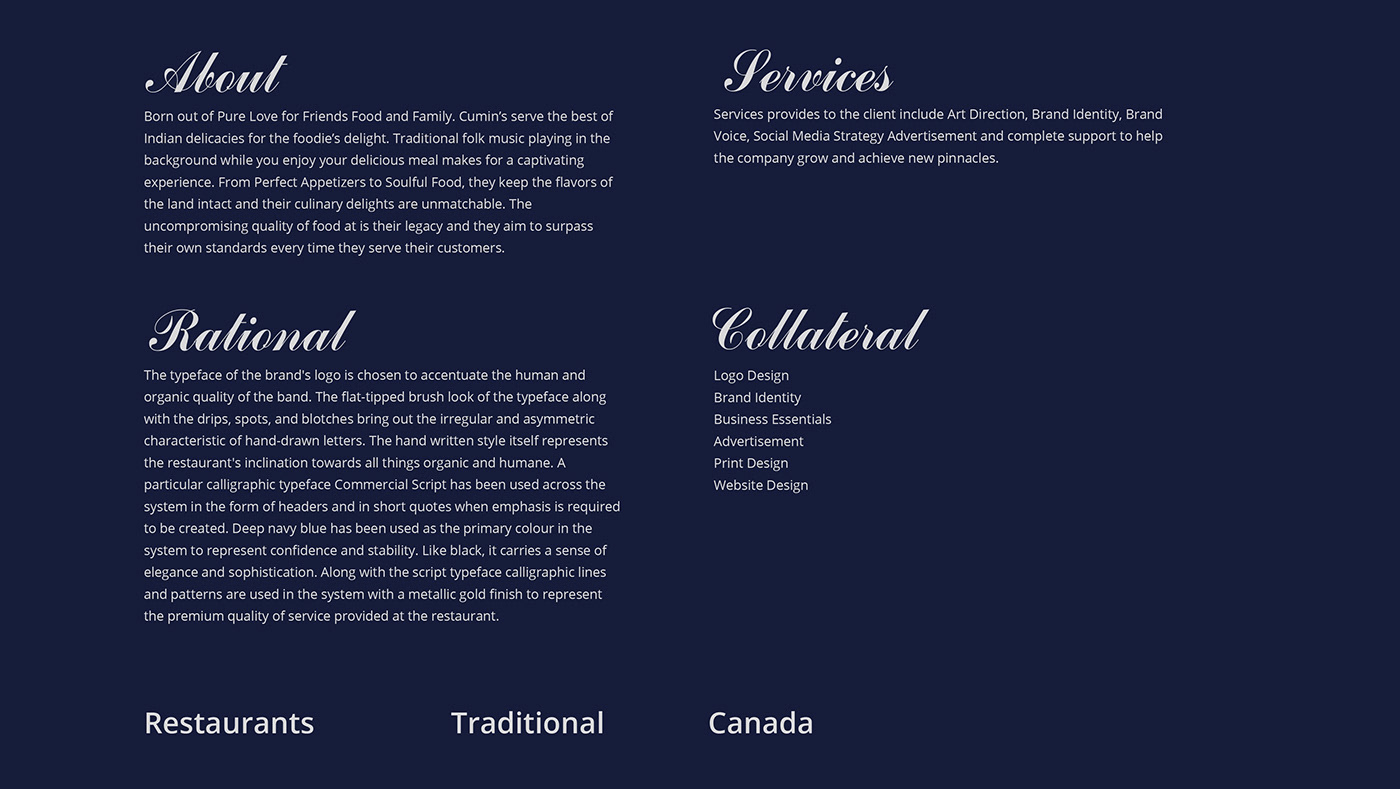 branding  Canada graphic design  interior design  Logo Design restraurent script typeface marketing   system design Supply Chain