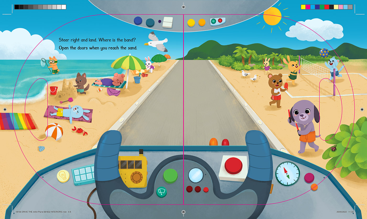 children's book ILLUSTRATION  Digital Art  book kids animals interactive cute plane