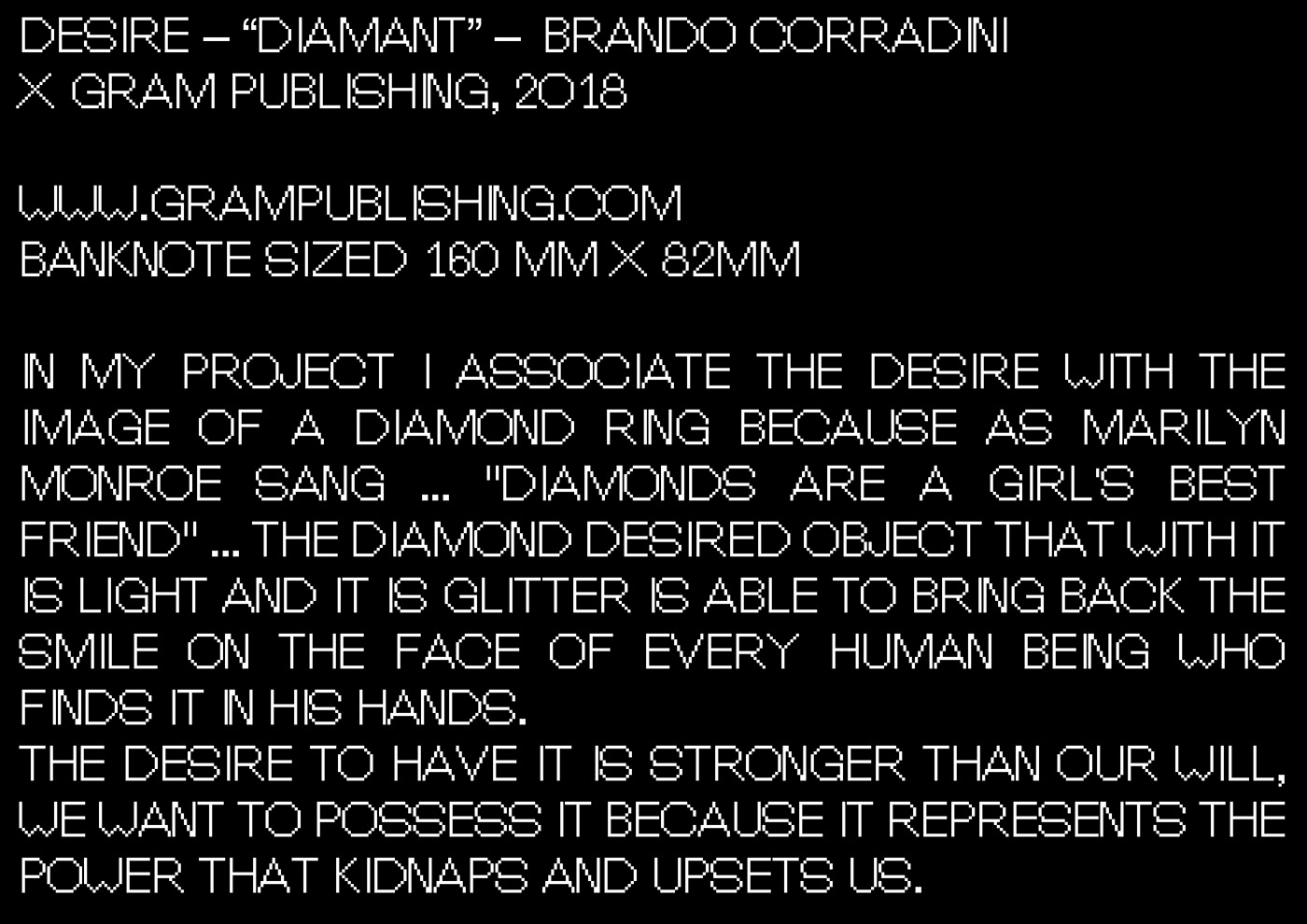 desire diamant grampublishing GRAM publishing   editorial print magazine Zine  editoriale