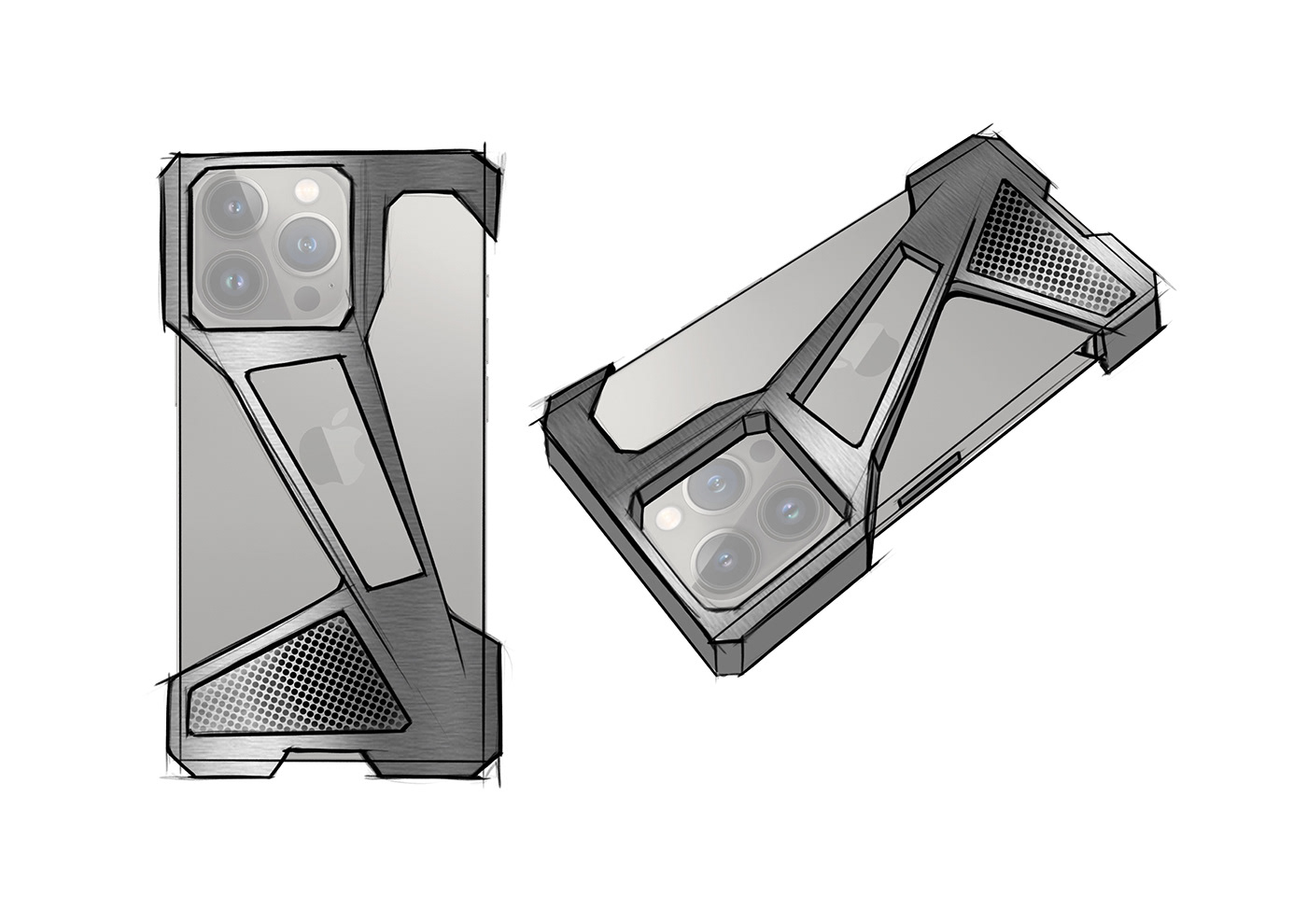 3d modeling bumper concept Cyberpunk keyshot Procreate product product design  Rhino rugged