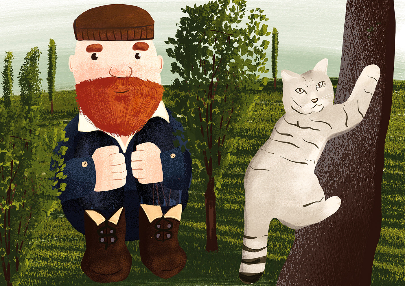 Adobe Photoshop children book ILLUSTRATION  Procreate scotland the kind giant wild cat of scotland