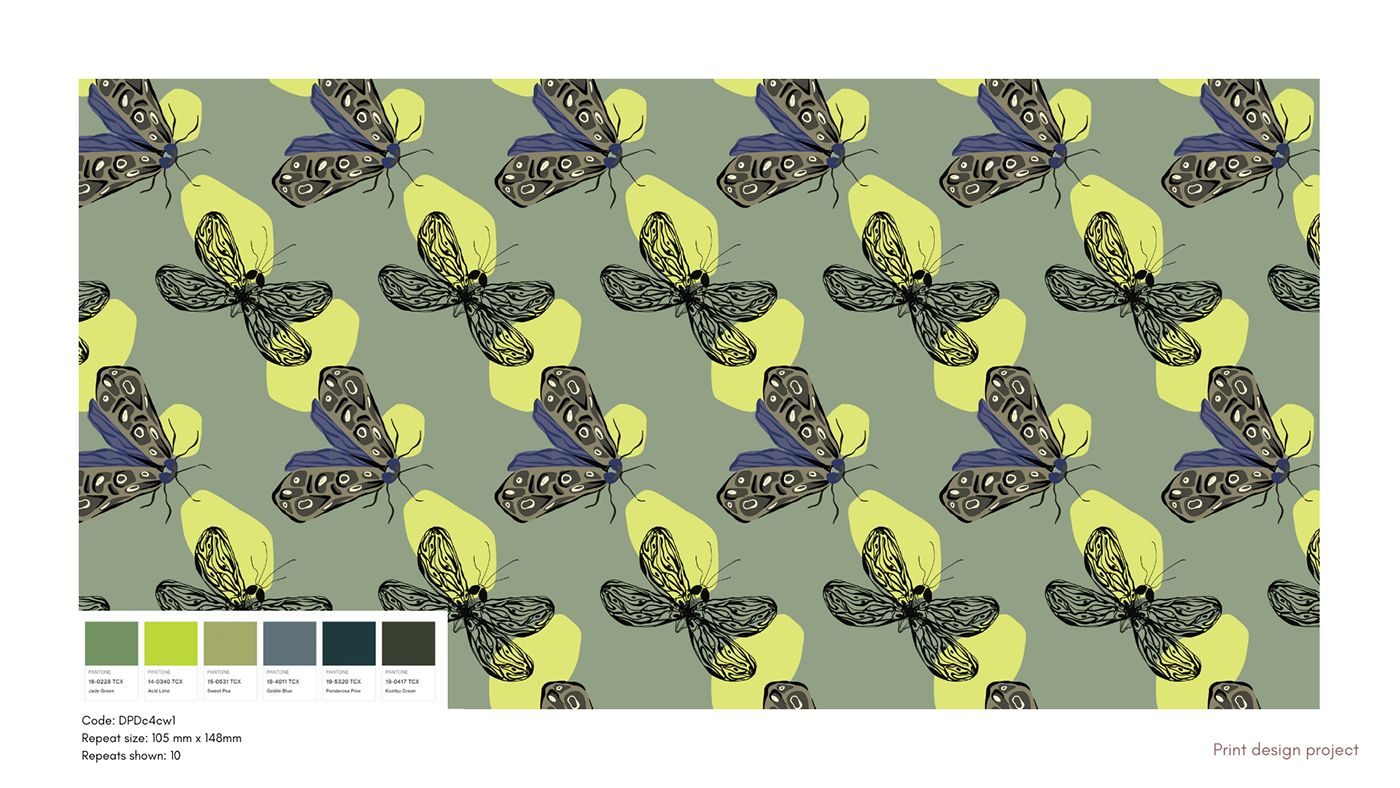pattern surface design seamless butterfly moth insect