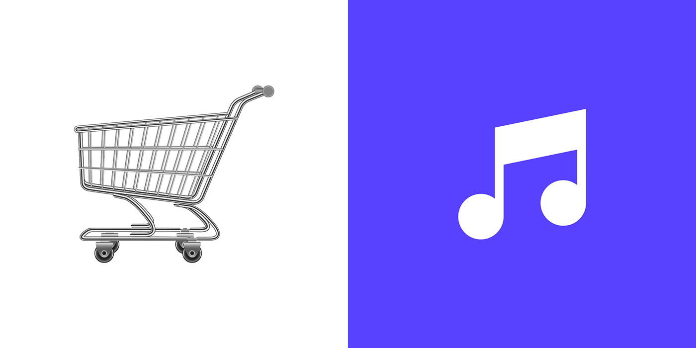 Logo Design logo BEAT sound note notes cart Shopping shopping cart logorado