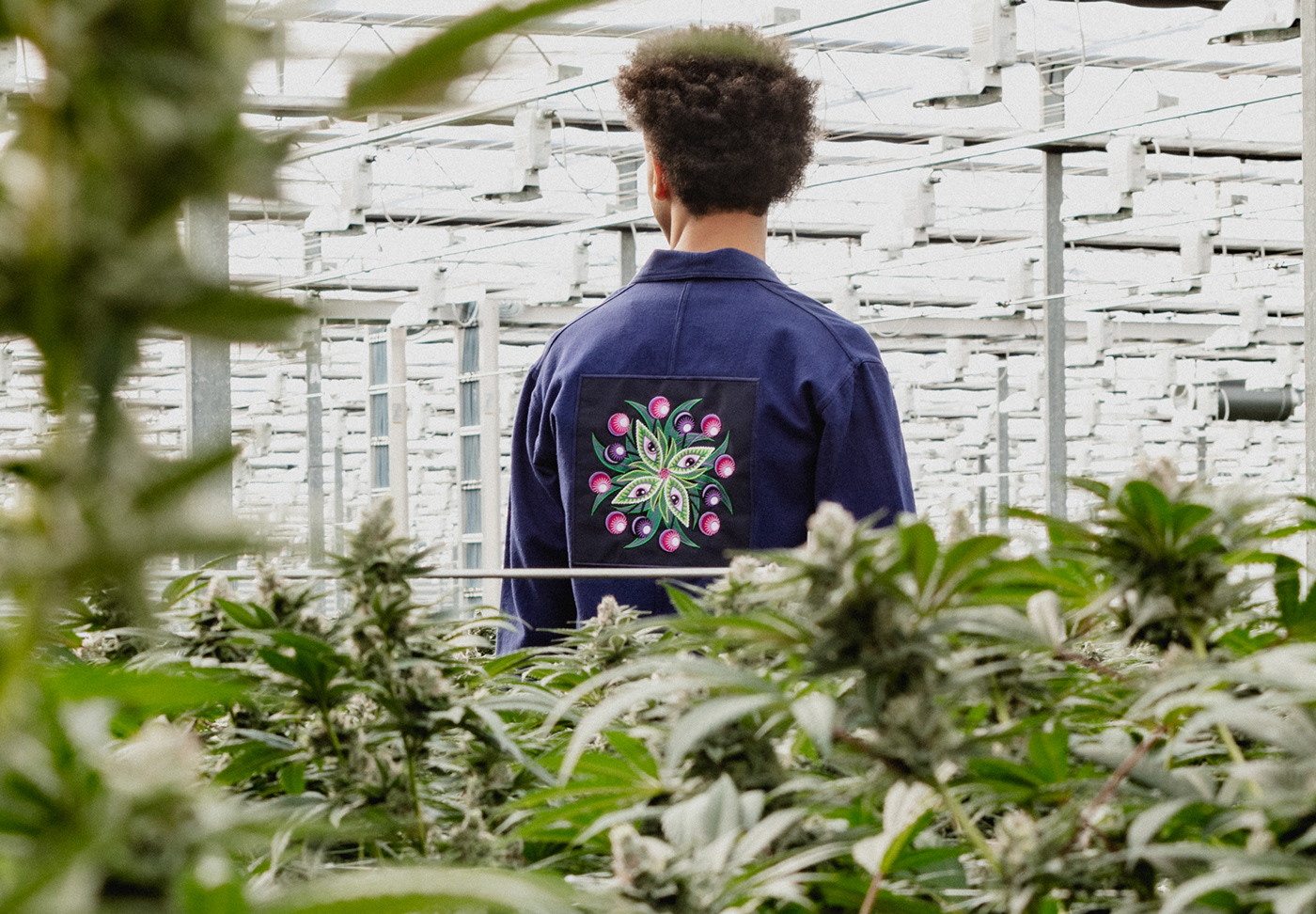 botanical cannabis Embroidery eye Flowers miminoshvili patch plants Merch tshirt