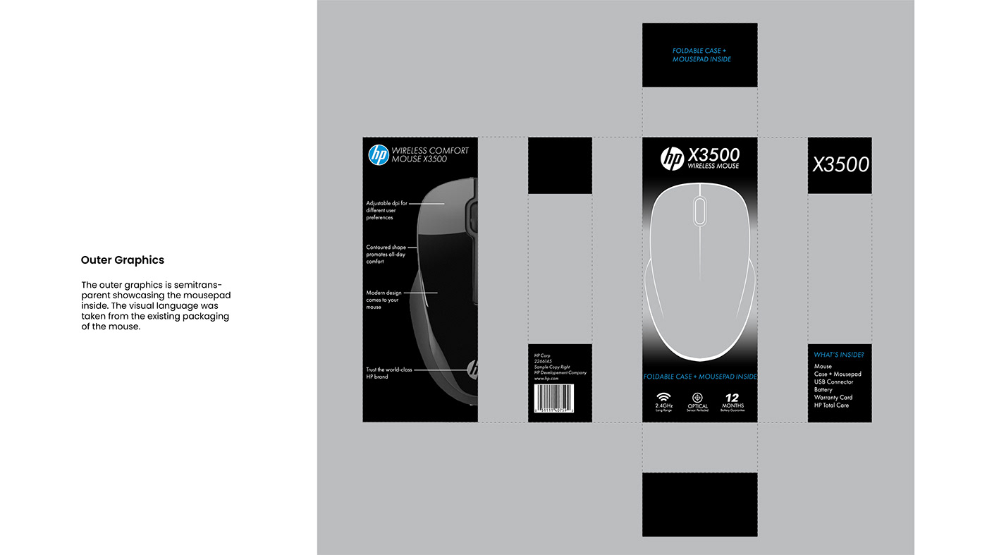 hp mouse Packaging packet redesign transform
