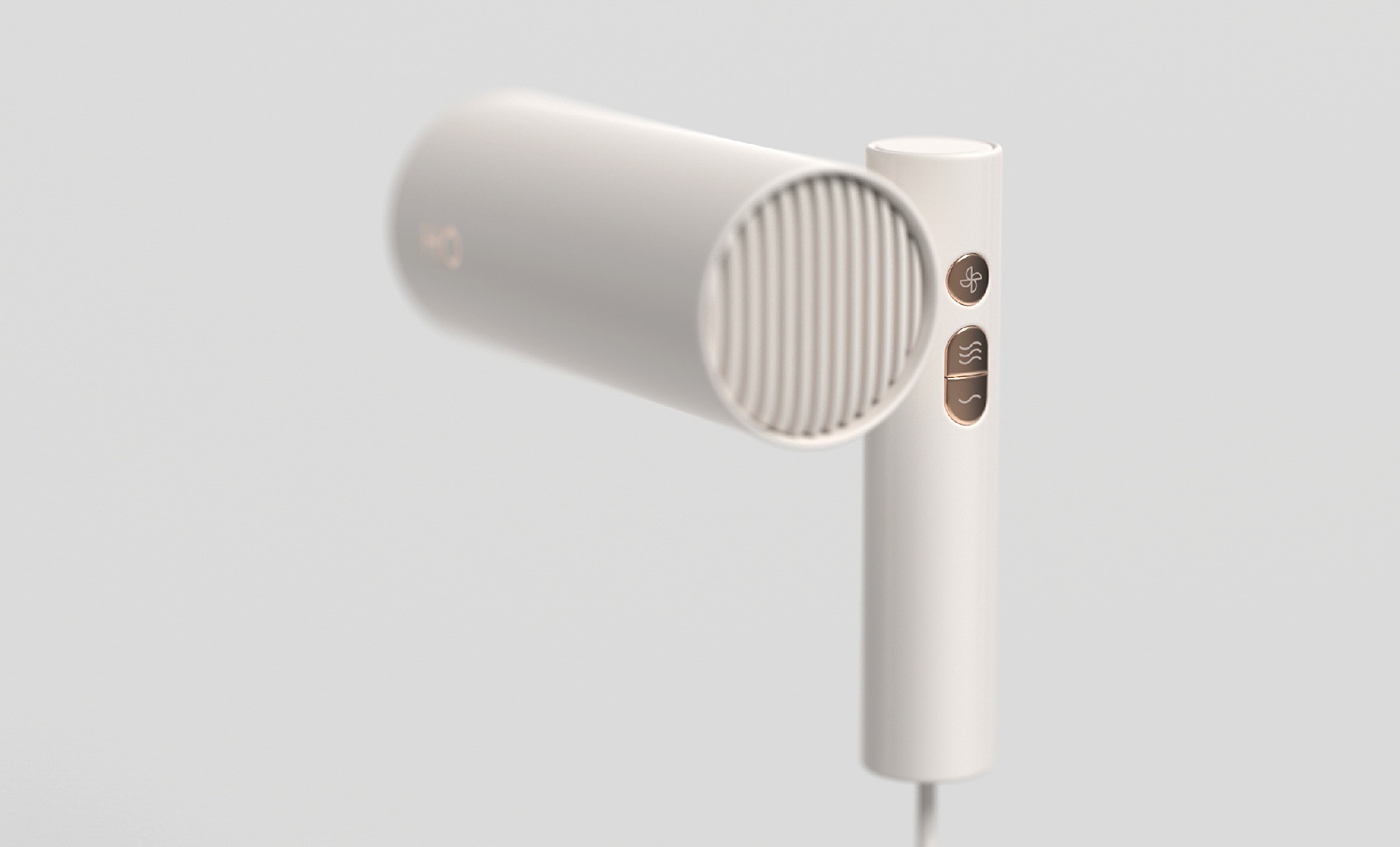 product design  Hair Dryer dryer industrial design  pure geometry minimal living product lifestyle