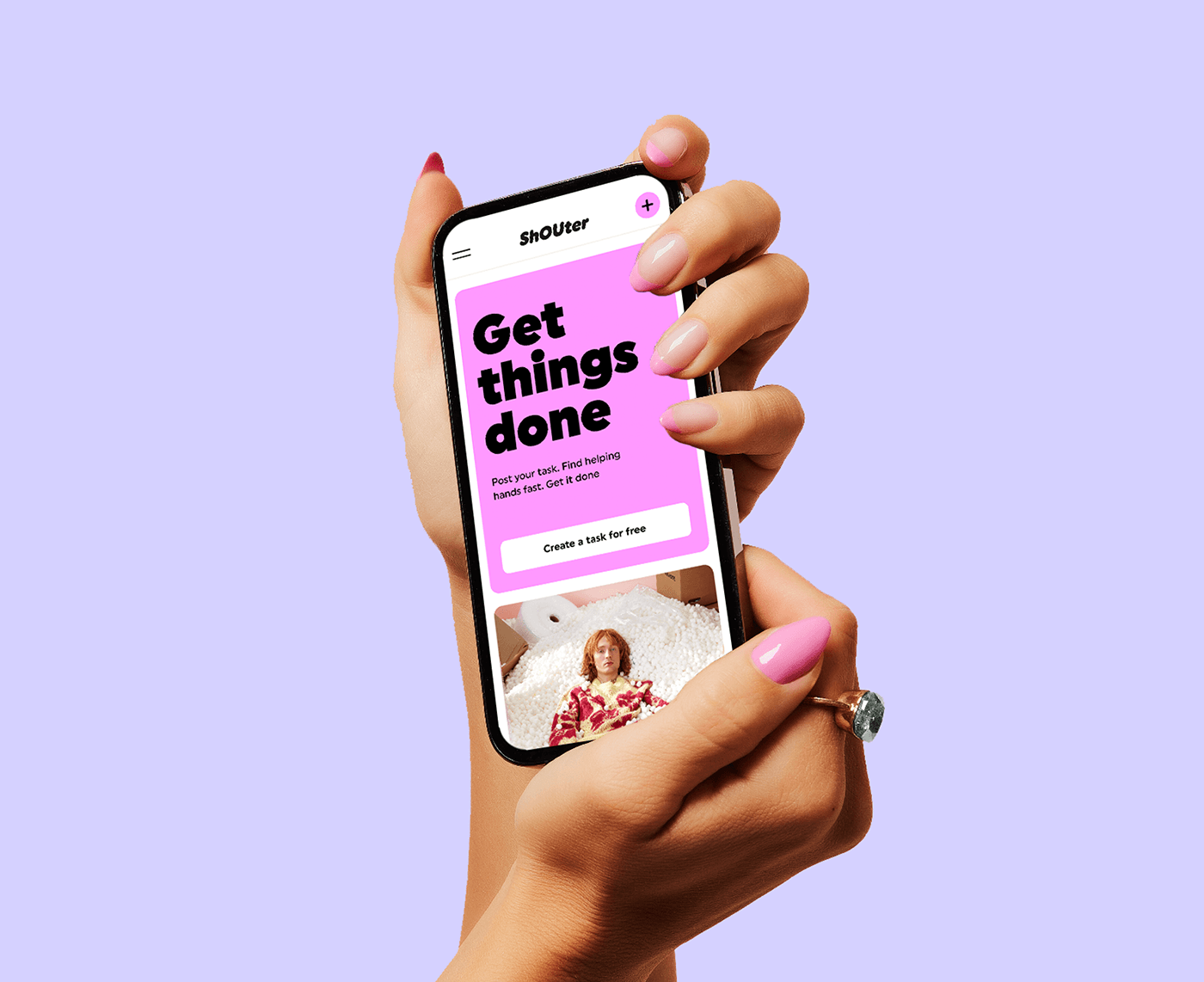 pink brand app design