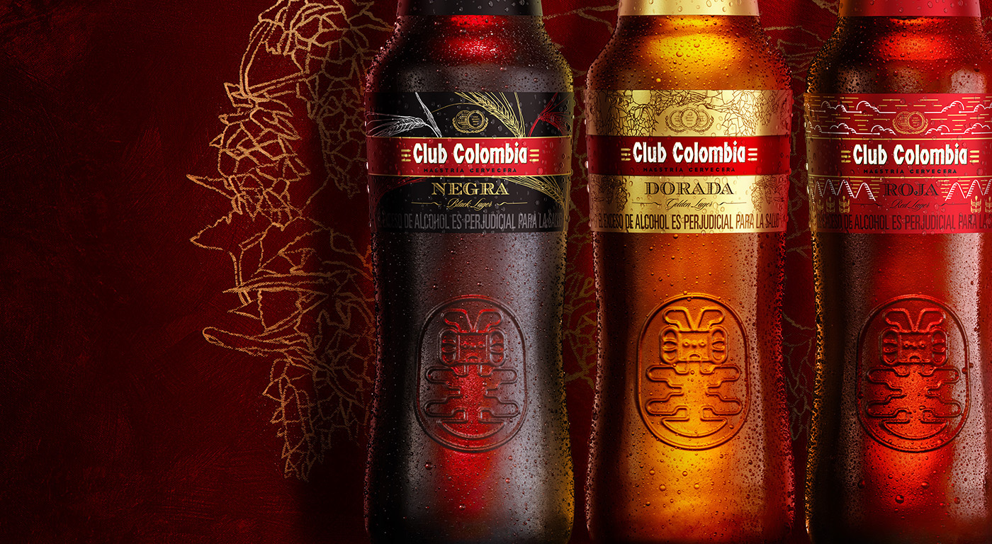 beer CLUB COLOMBIA colombia cerveza premium Dorada gold ROJA red black negra