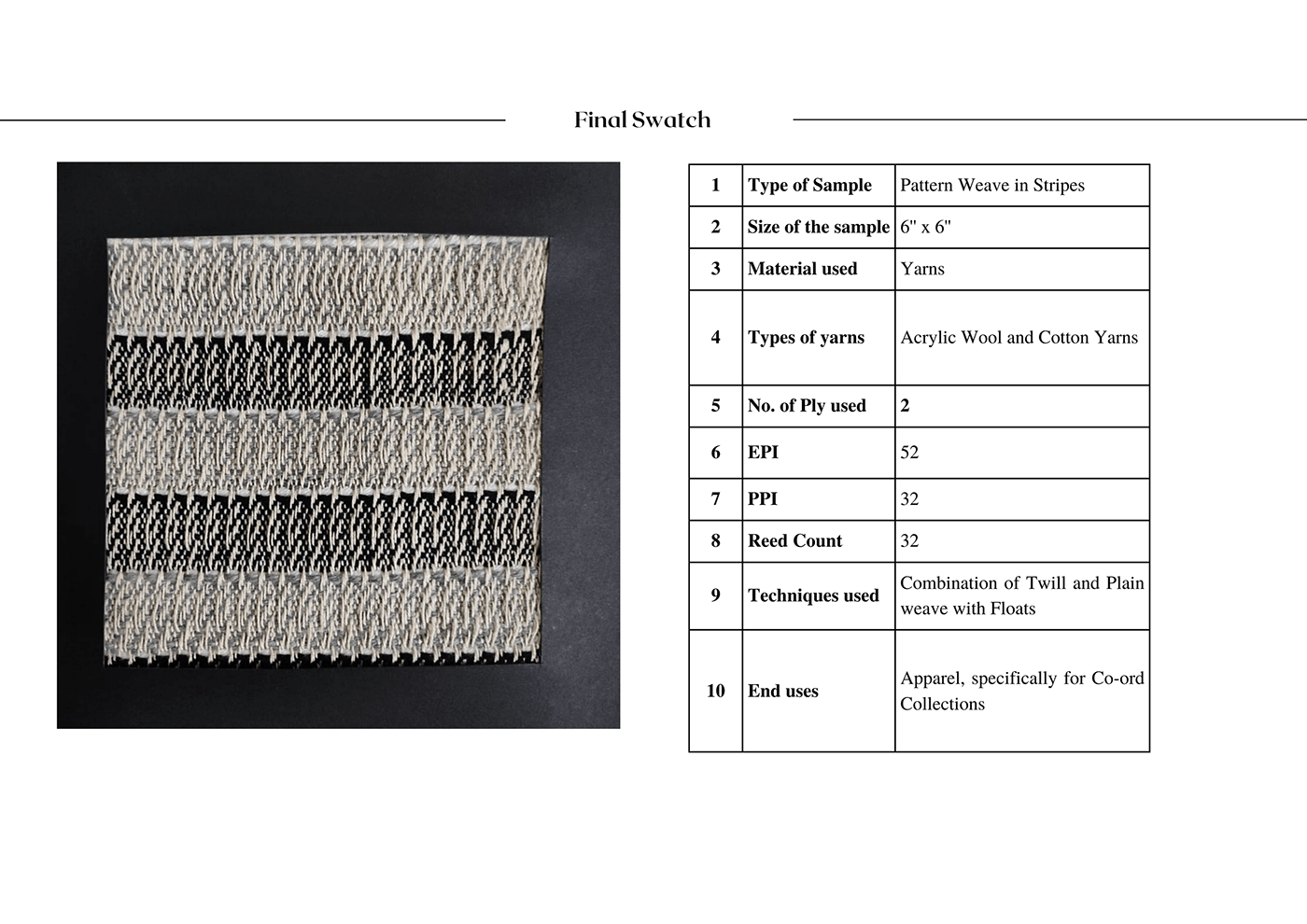 Handweaving textile design  tweed weaving