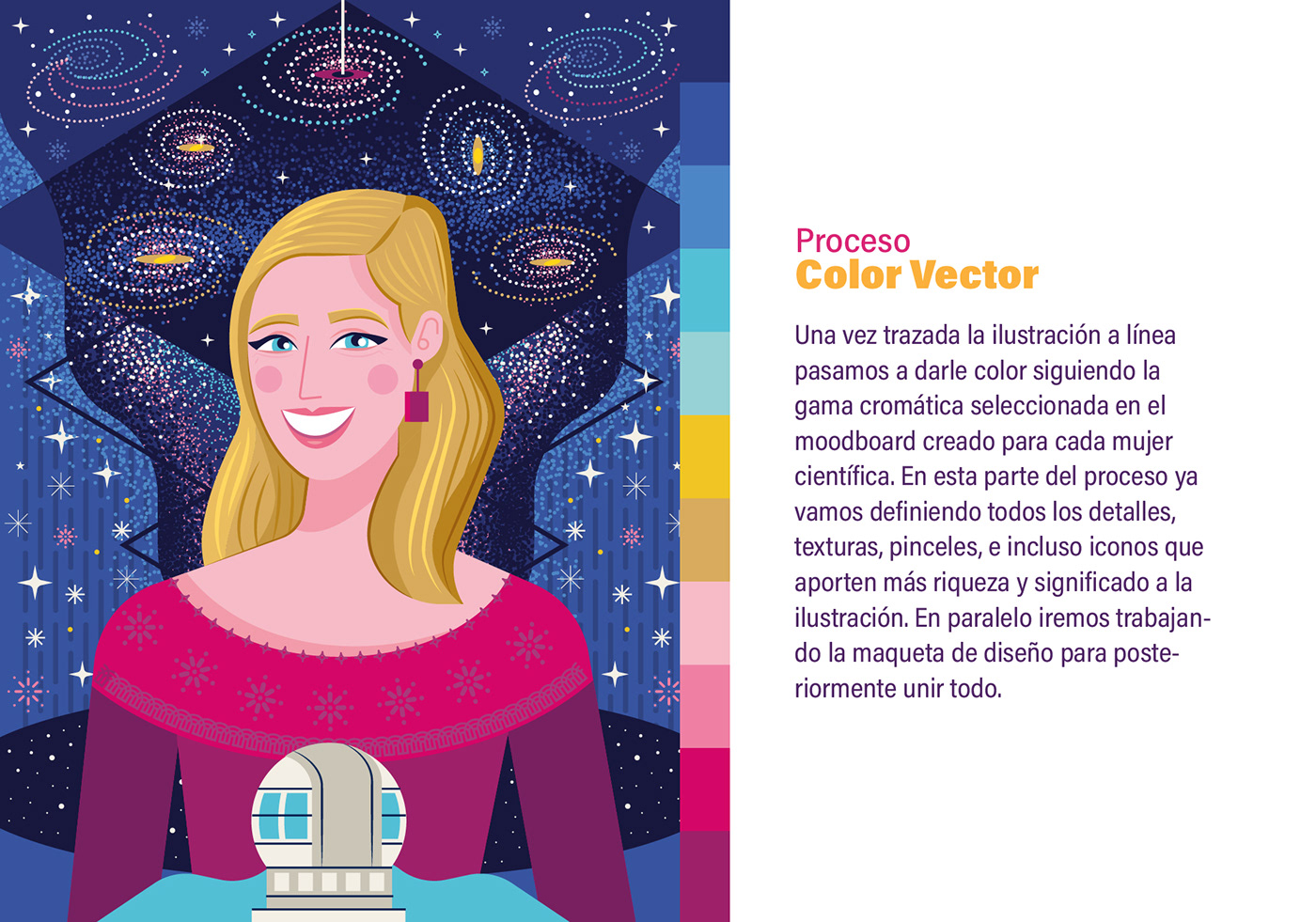 Ilustración complet vectorial de una de las mujeres  participante en el proyecto Mujeres conCiencia 