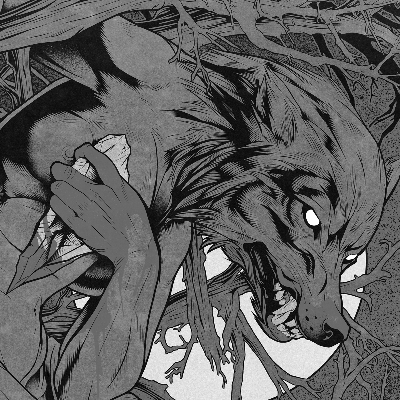 Werewolf deer wolf night hunter blood docka Pussel wild animal