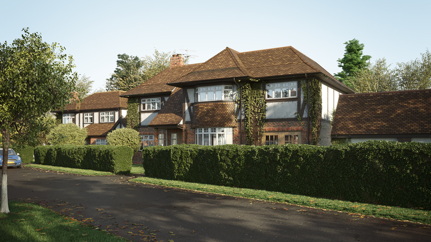 mc2.studio archviz 3D rendering visualization architecture exterior house british BritishHouse