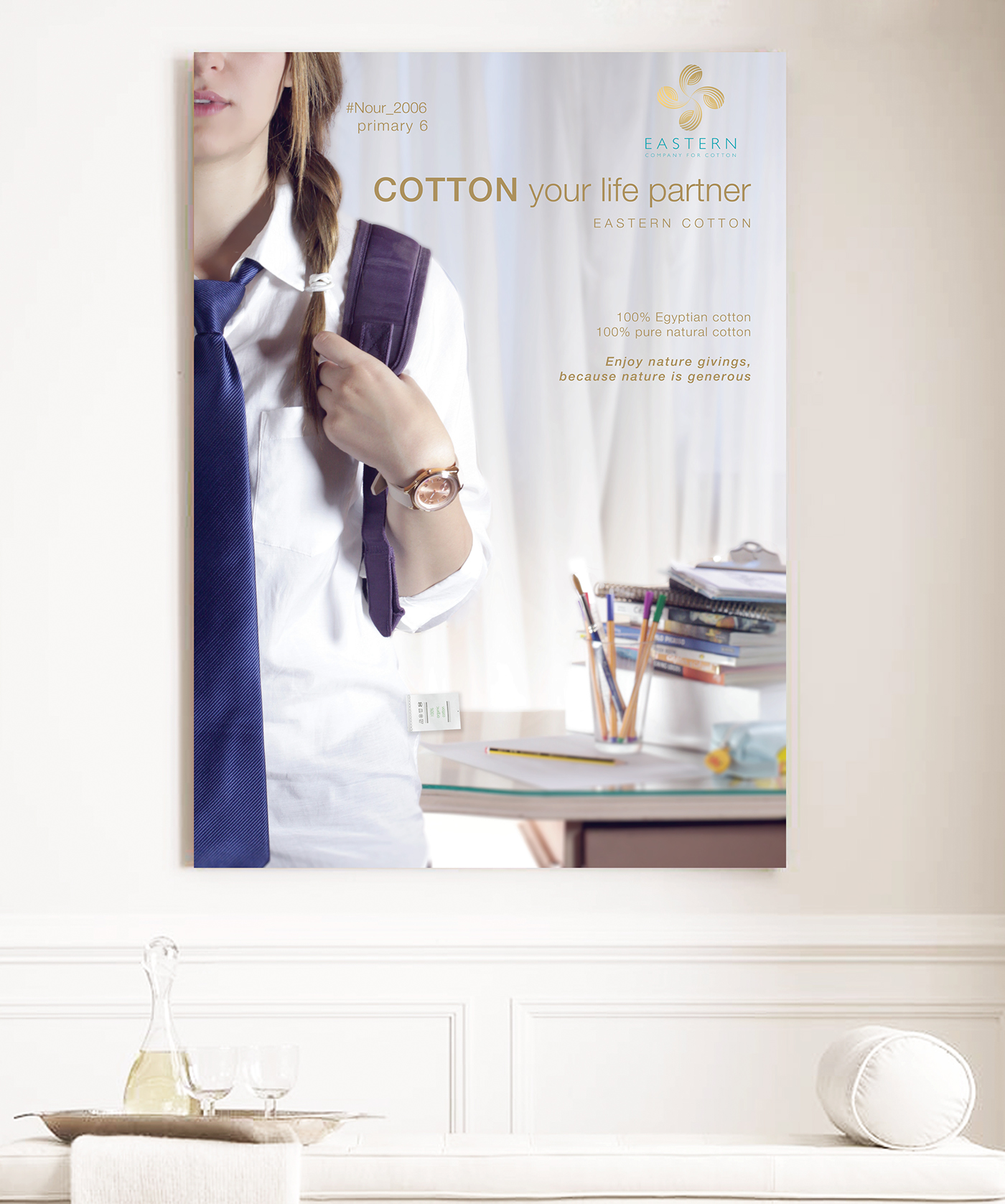 campaign cotton posters whites soft Yoga school wife birth easterncotton