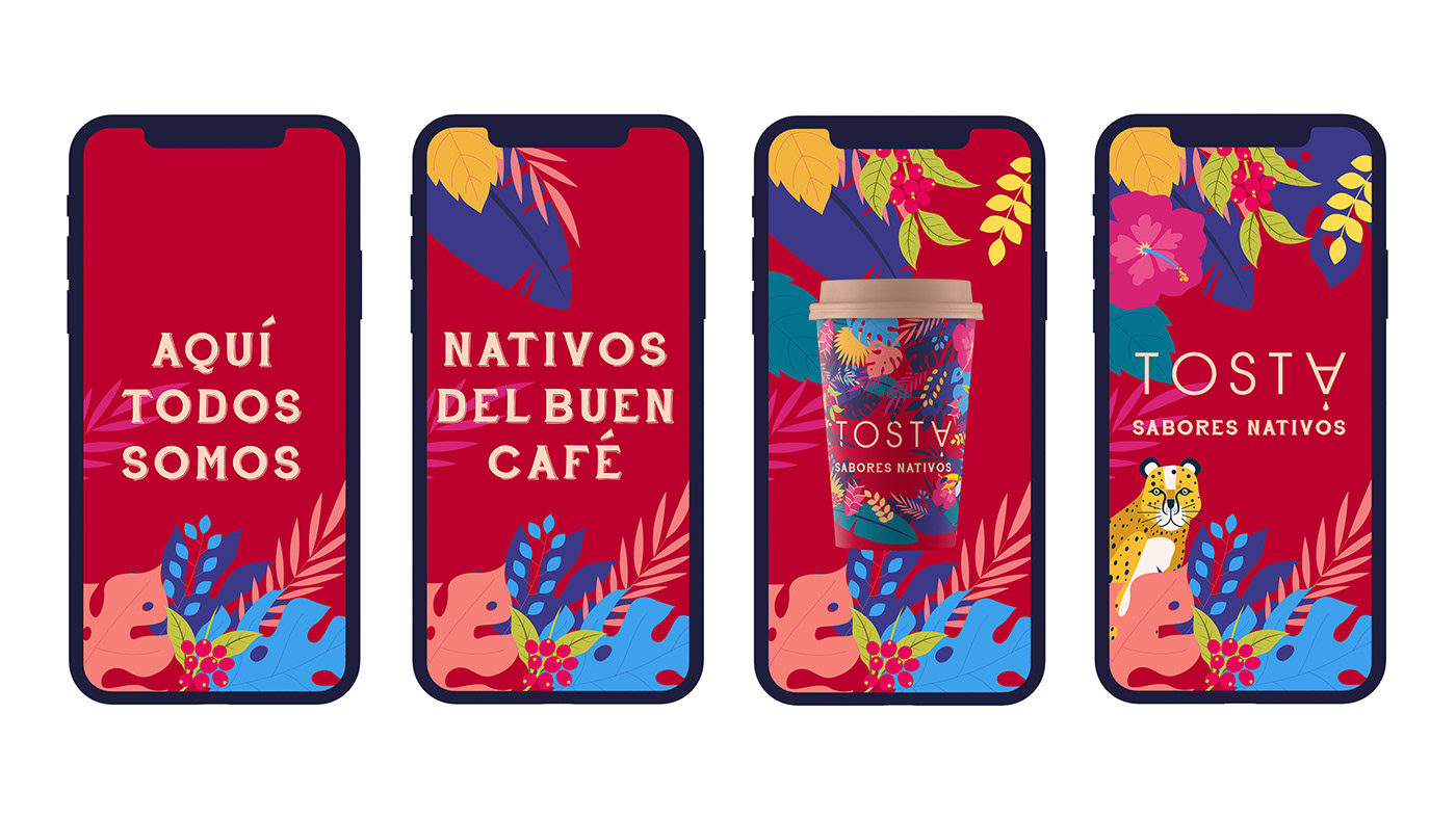 america ArtDirection branding  cafe Coffee colombia jungle nativos sabores tosta