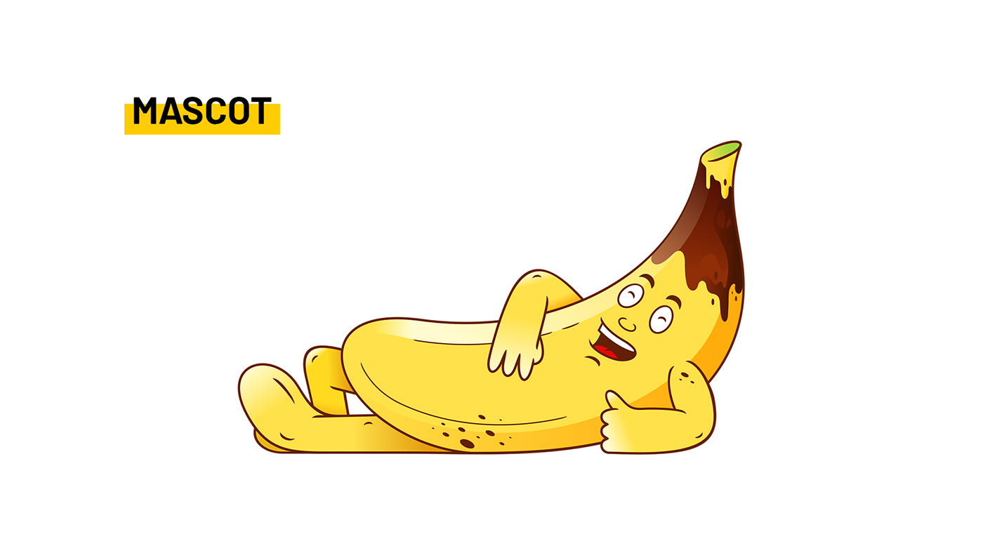 banana brand colorful Packaging Street Food logo Mascot package