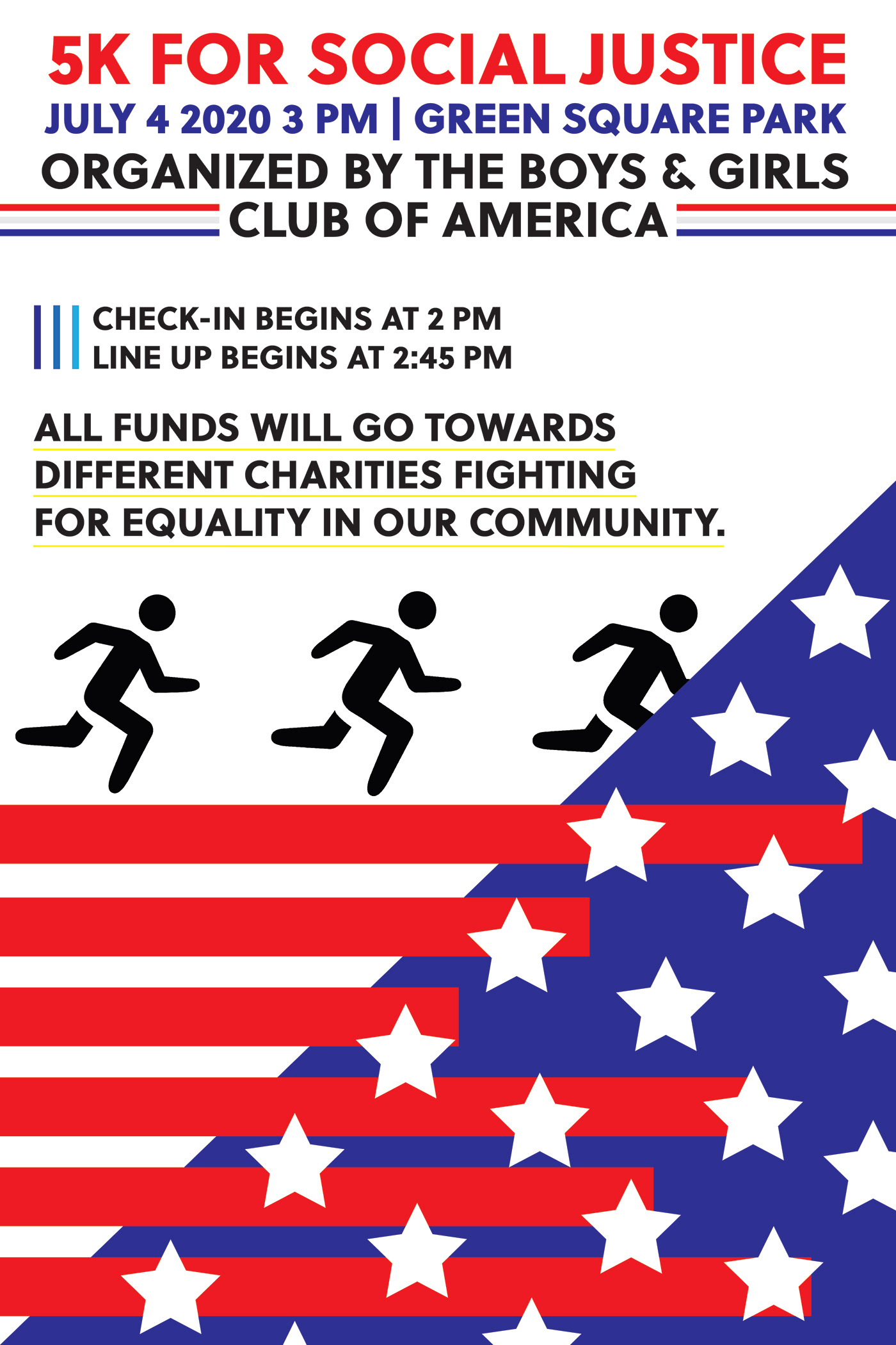 5k america charity patriotic poster