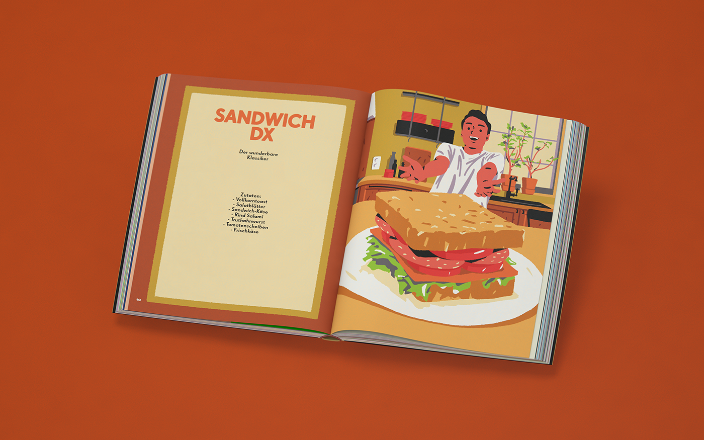 book ILLUSTRATION  sandwich get sandwiched recipe Bookdesign design Food  cooking student