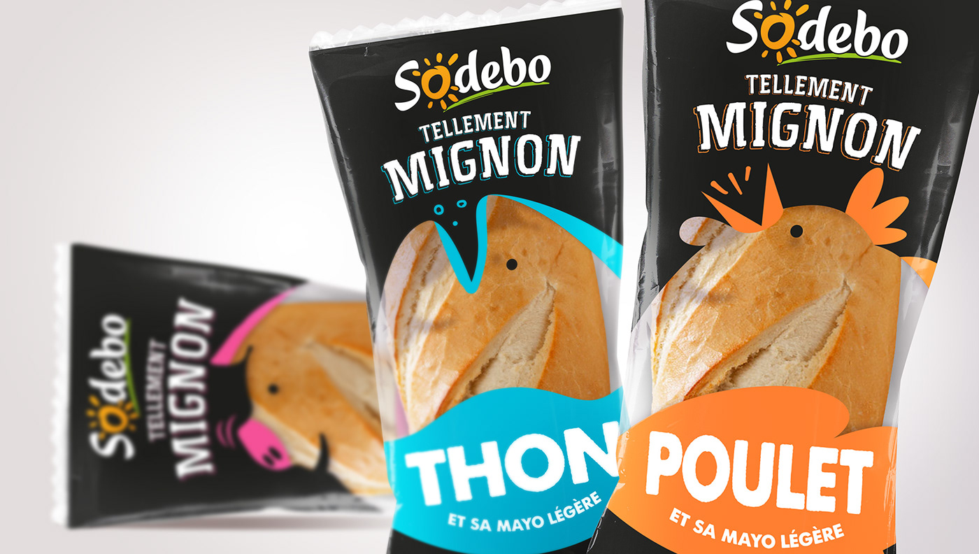 Packaging ILLUSTRATION  sandwich sodebo graphic design  Food 