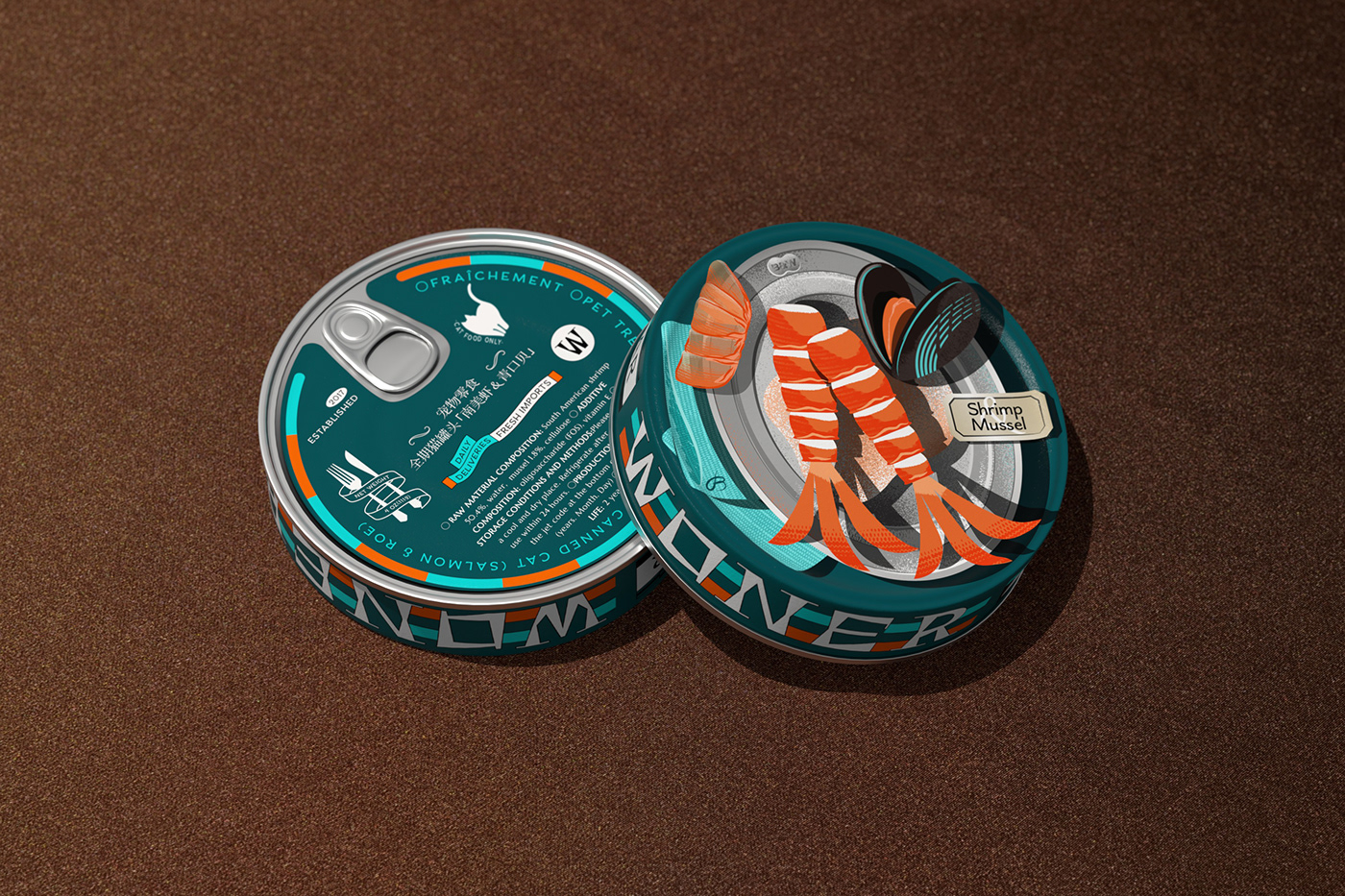 canned cat food Packaging product design  ILLUSTRATION  artwork