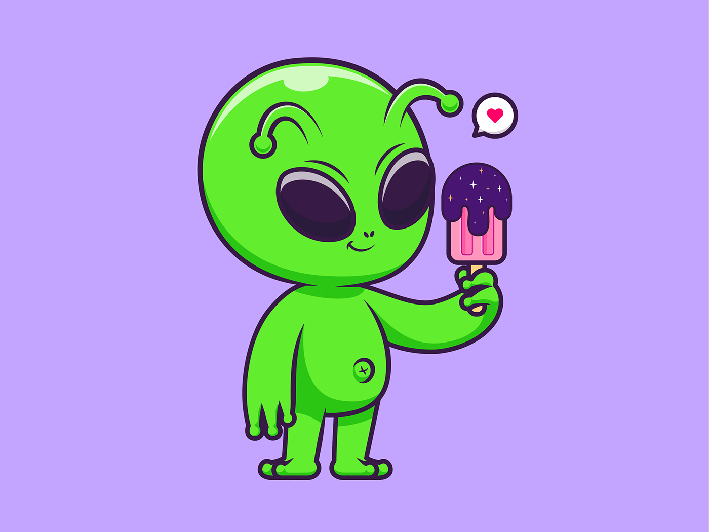alien astronaut Character Eating  Food  ice cream Icon ILLUSTRATION  logo Space 