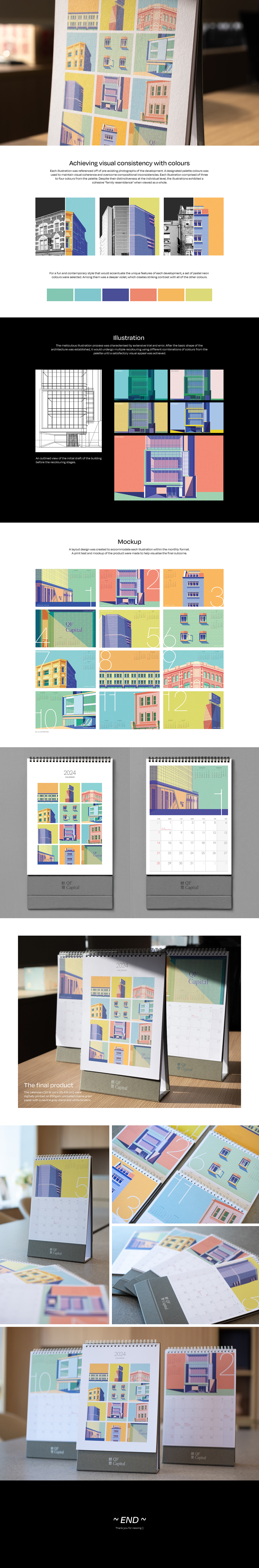 product design  calendar Layout Design ILLUSTRATION  architecture Product Photography architecture illustration printdesign