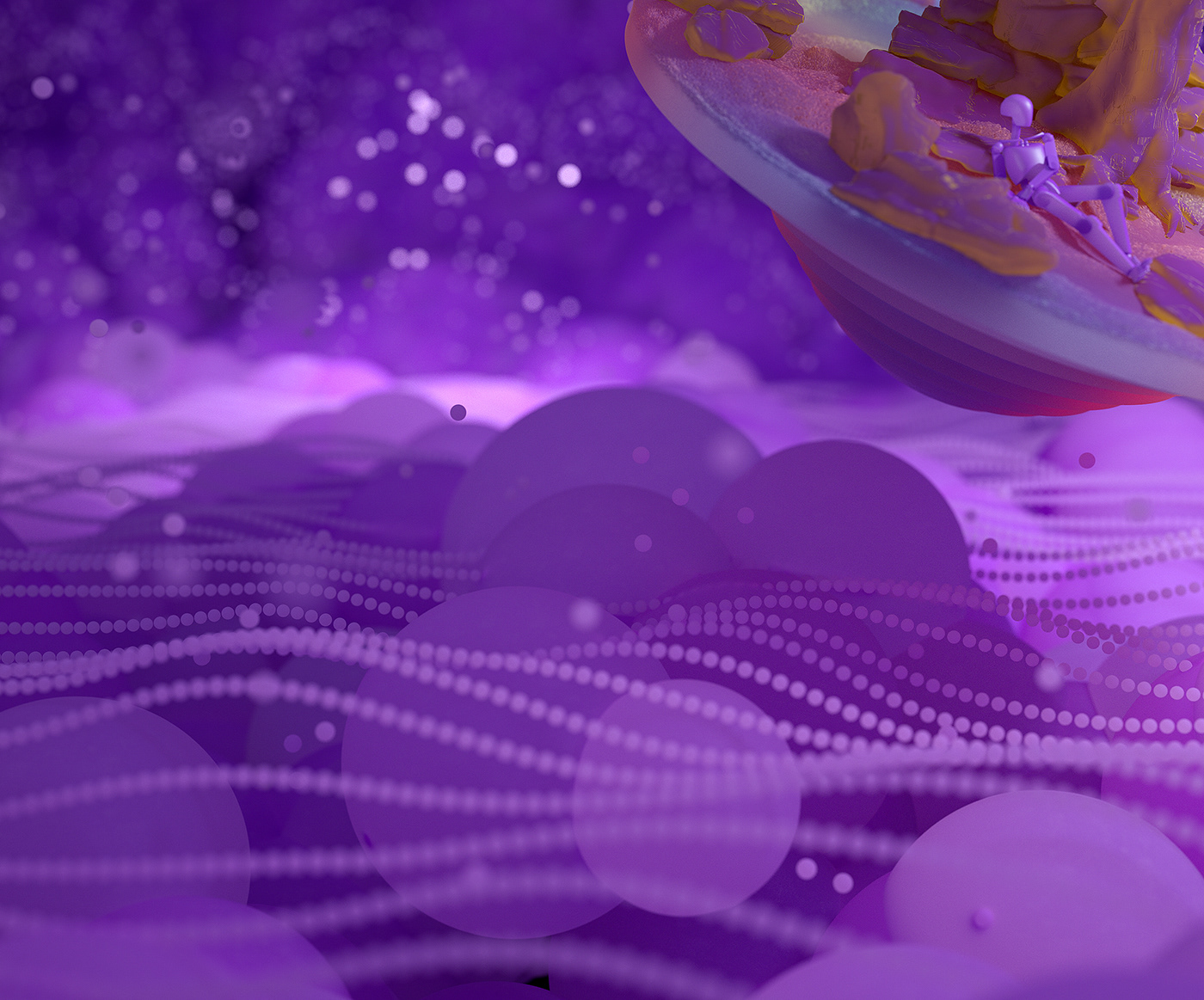 c4d cinema 4d subsurface scattering SSS light 3D design purple surreal