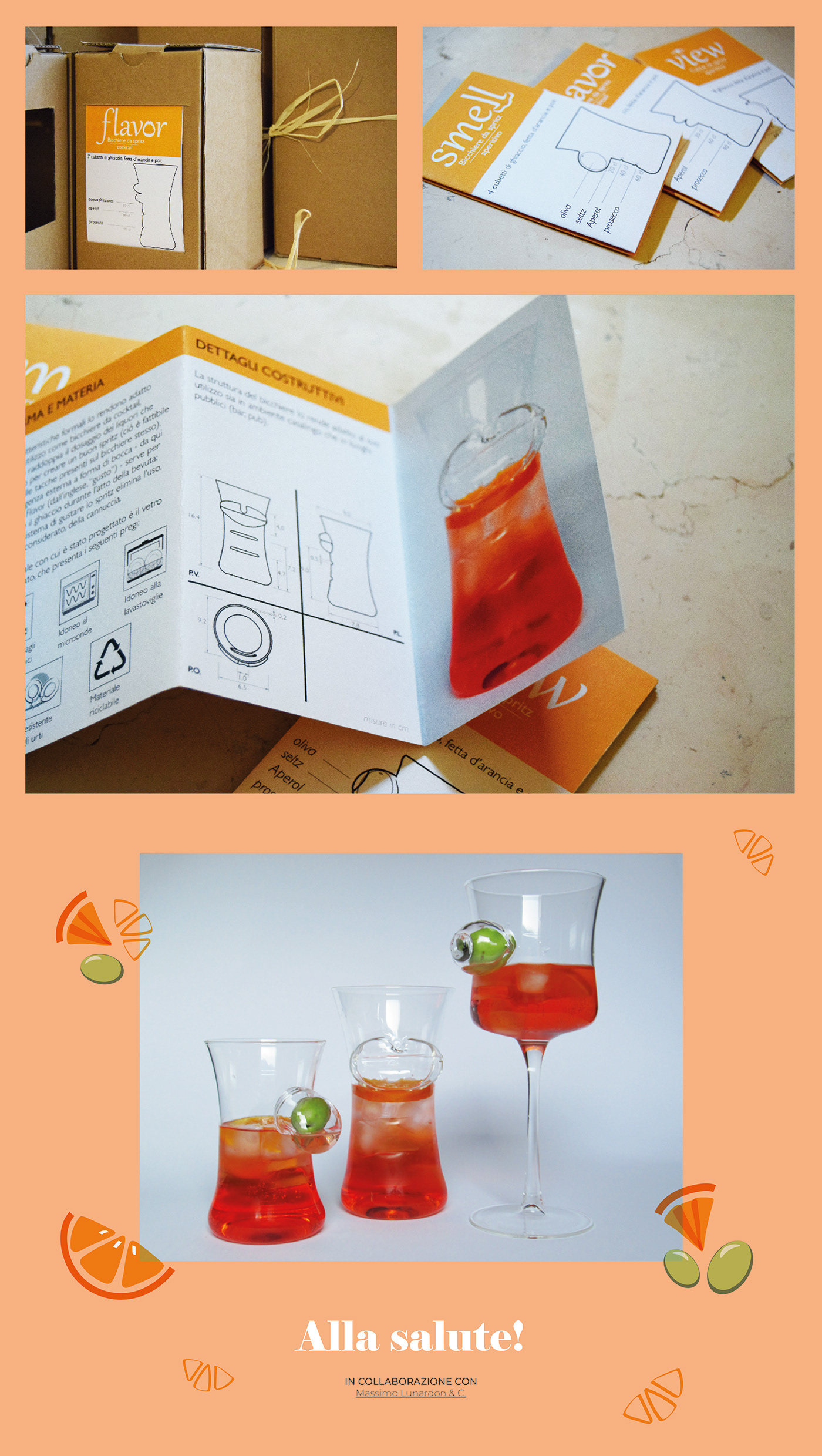 Packaging e manuale d'uso bicchieri da Spritz