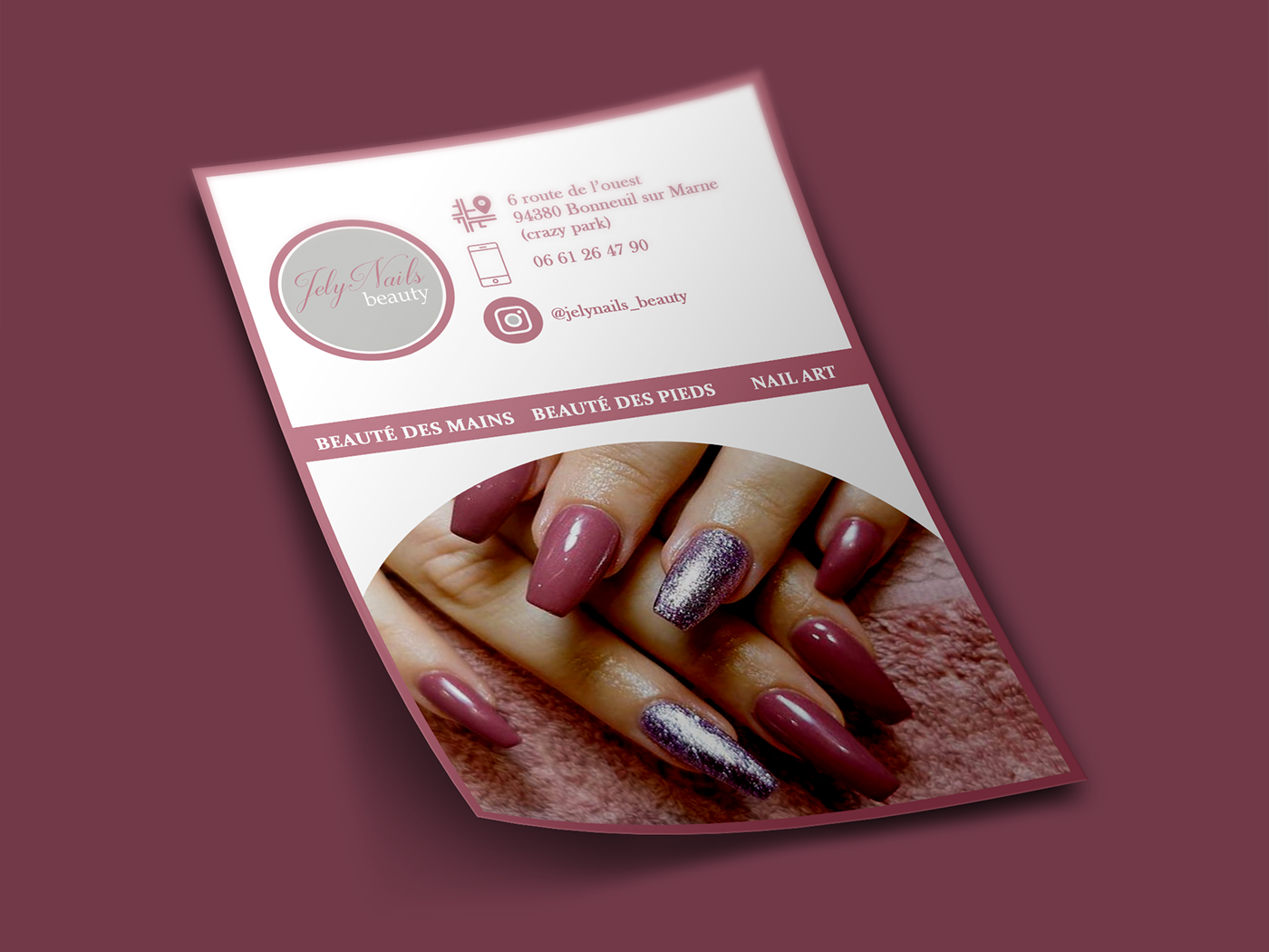 beauté flyer instagram nails nailsart onglerie print prothesiste ongulaire social media template