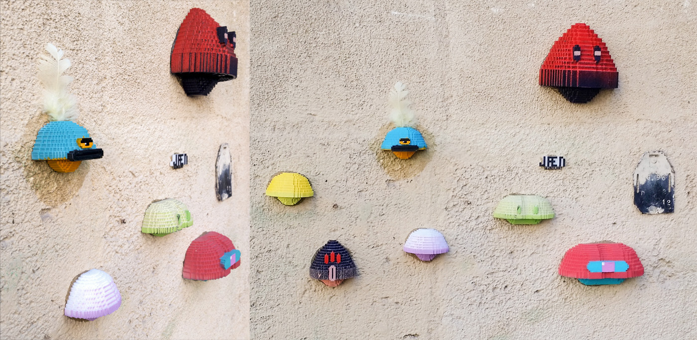 3d printing mushroom Street Art  urban art psychedelic colorful 3D voxel Character design  cute