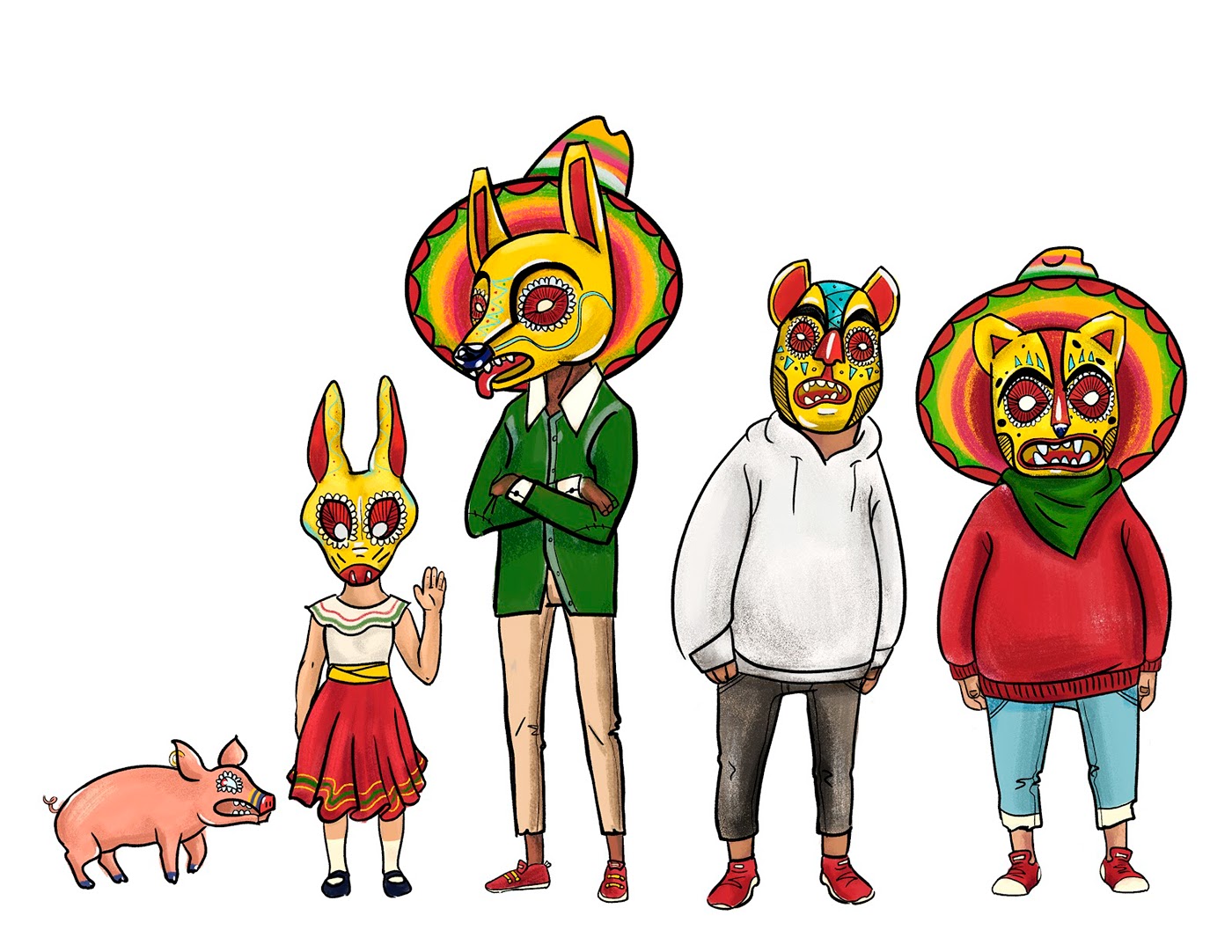 culture Mexican ILLUSTRATION  Character design  concept art characters Digital Art 