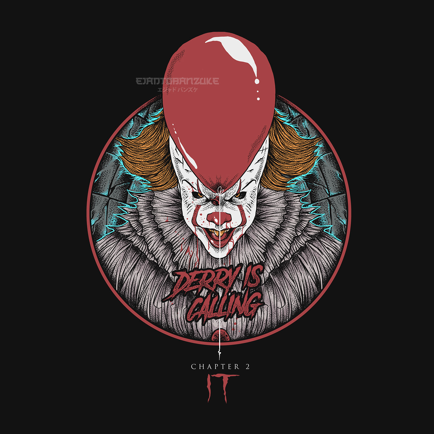 IT IT chapter 2 pennywise clown Horror Movies horror merch ILLUSTRATION  t shirt design Poster Design fright rags creep show