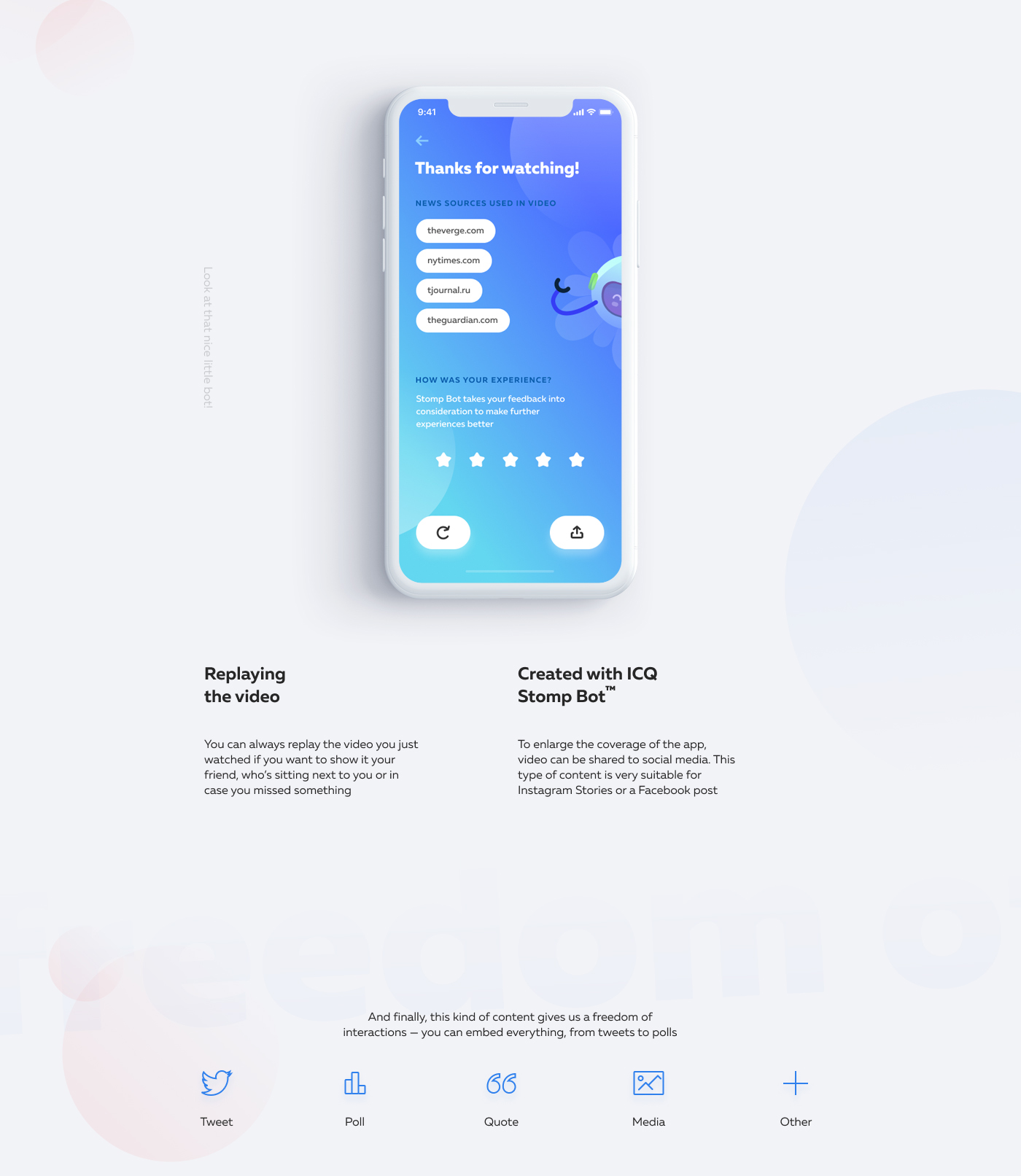 iOS App iPhone x bot news bot Video Generation wireframes contest russian design cup RDC #madewithAdobeXD