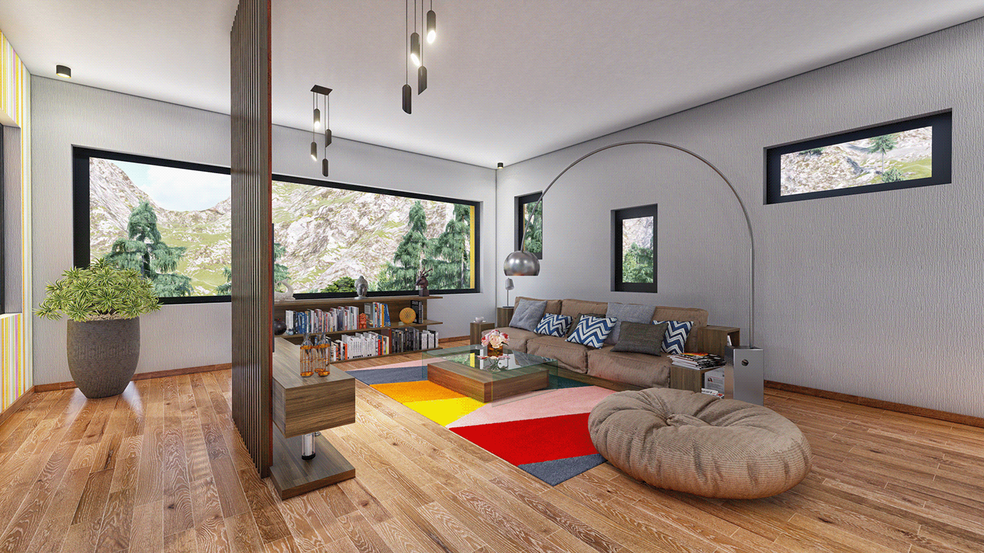 Flashy architecture modern interior design  minimalist