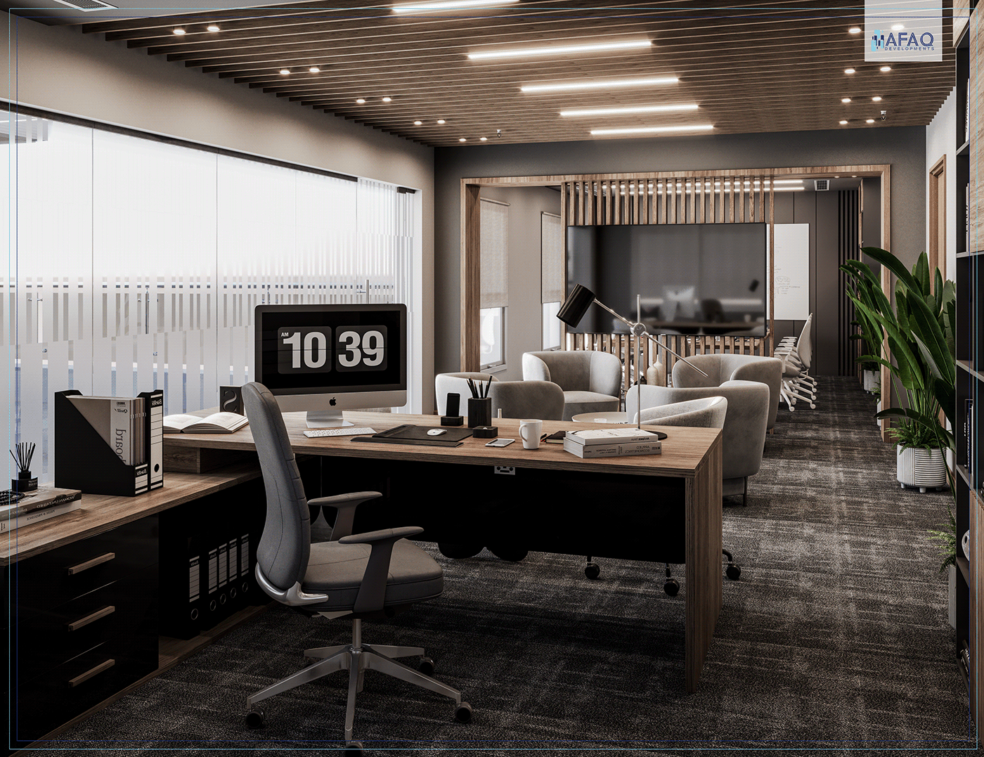 3D 3ds max architecture corona design Interior interior design  modern Office visualization