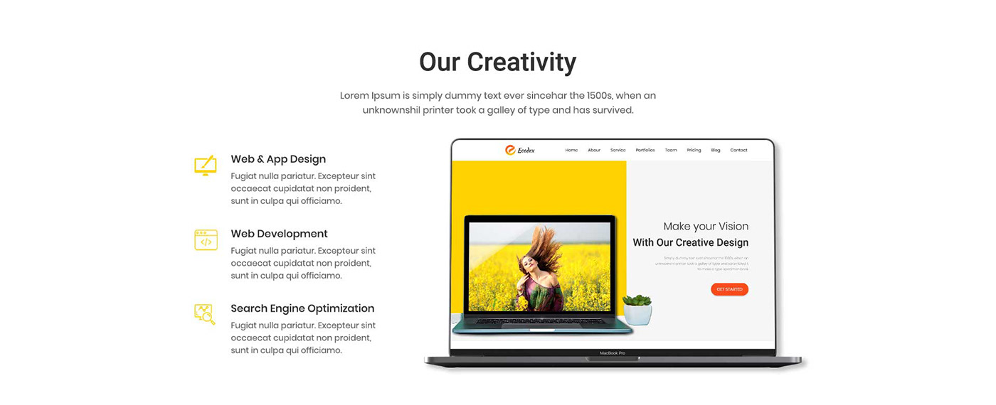 UI/UX Design web development  frontend development landing page design HTML css Creative firm corporate business Web Design 