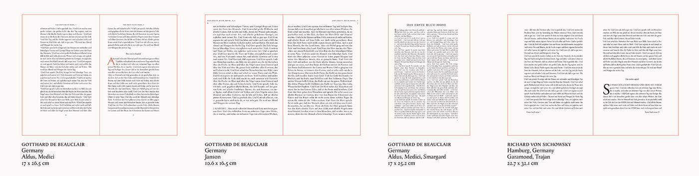 book design bible Layout format typography   type font traditional book print