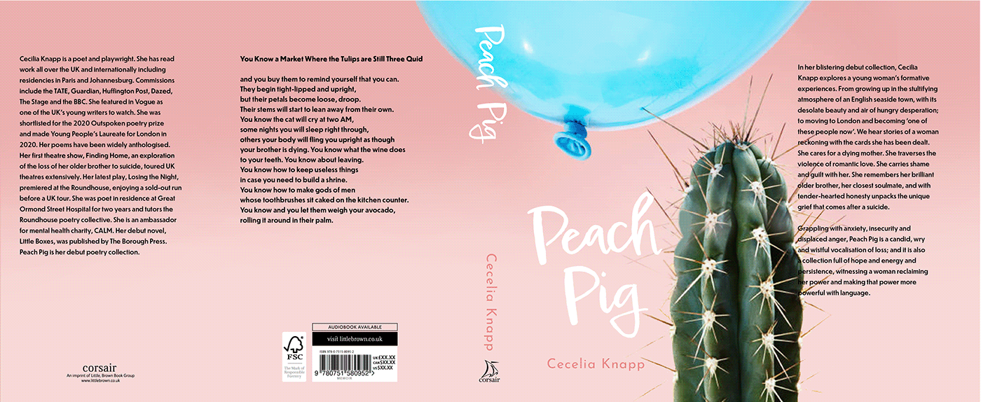 book cover book design feminist peach poetry book