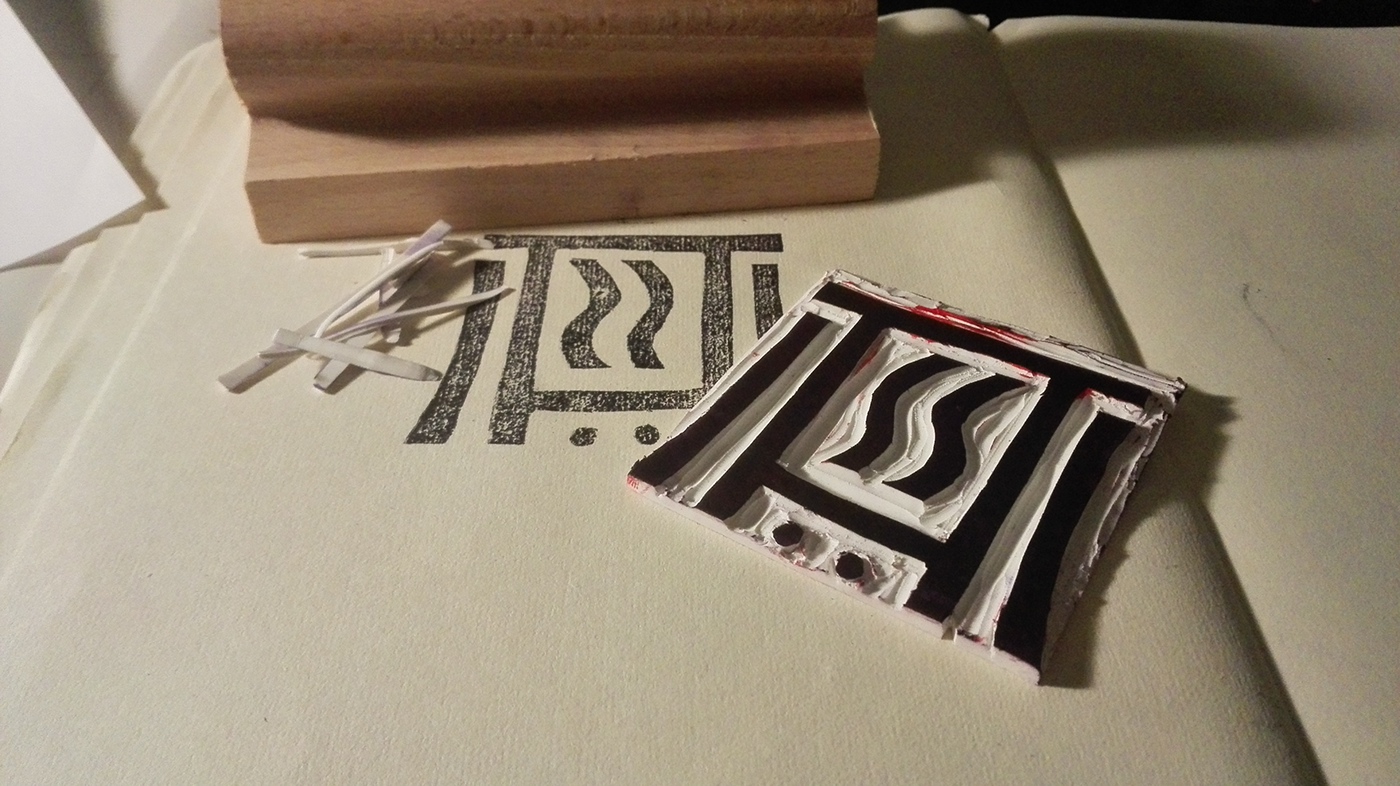 musician logo tendur Not On Earth graphic design  stamp linocut print handmade