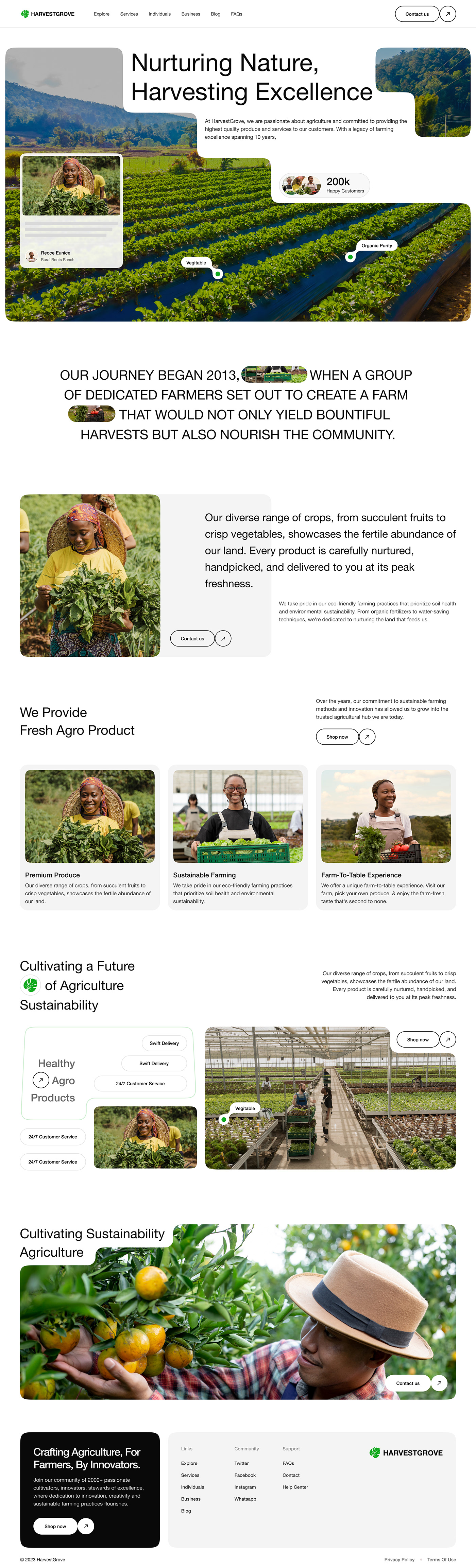 landing page agriculture Agricultural farm farming Website UI/UX user interface ui design Figma