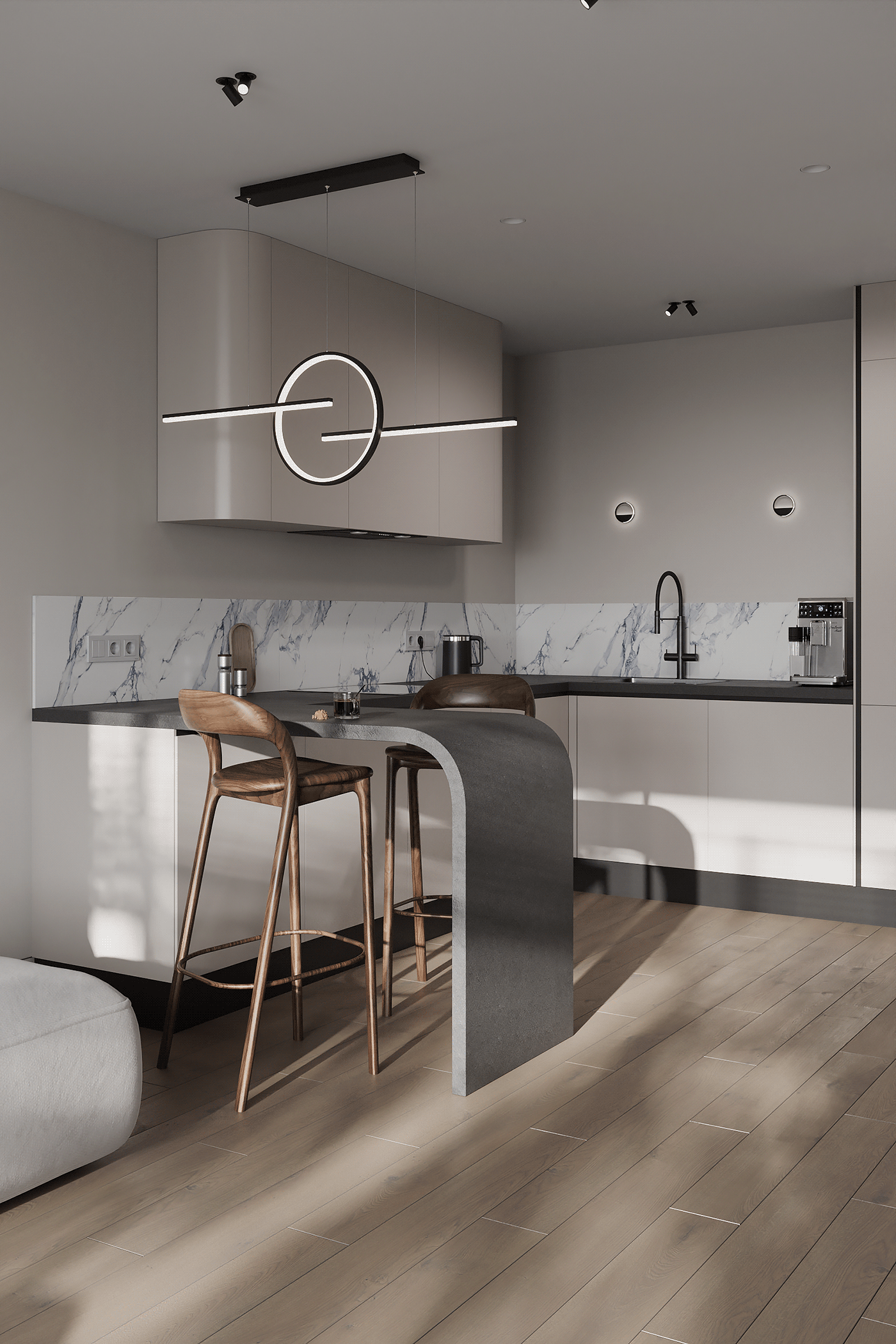 modern interior design  дизайн интерьер Interior bedroom kitchen living room apartment visualization