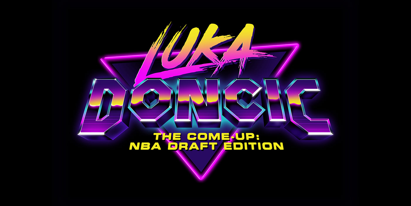 80s retrofuturistic Retro 1980s videogame Luka Doncic NBA Bleacher Report basket sport